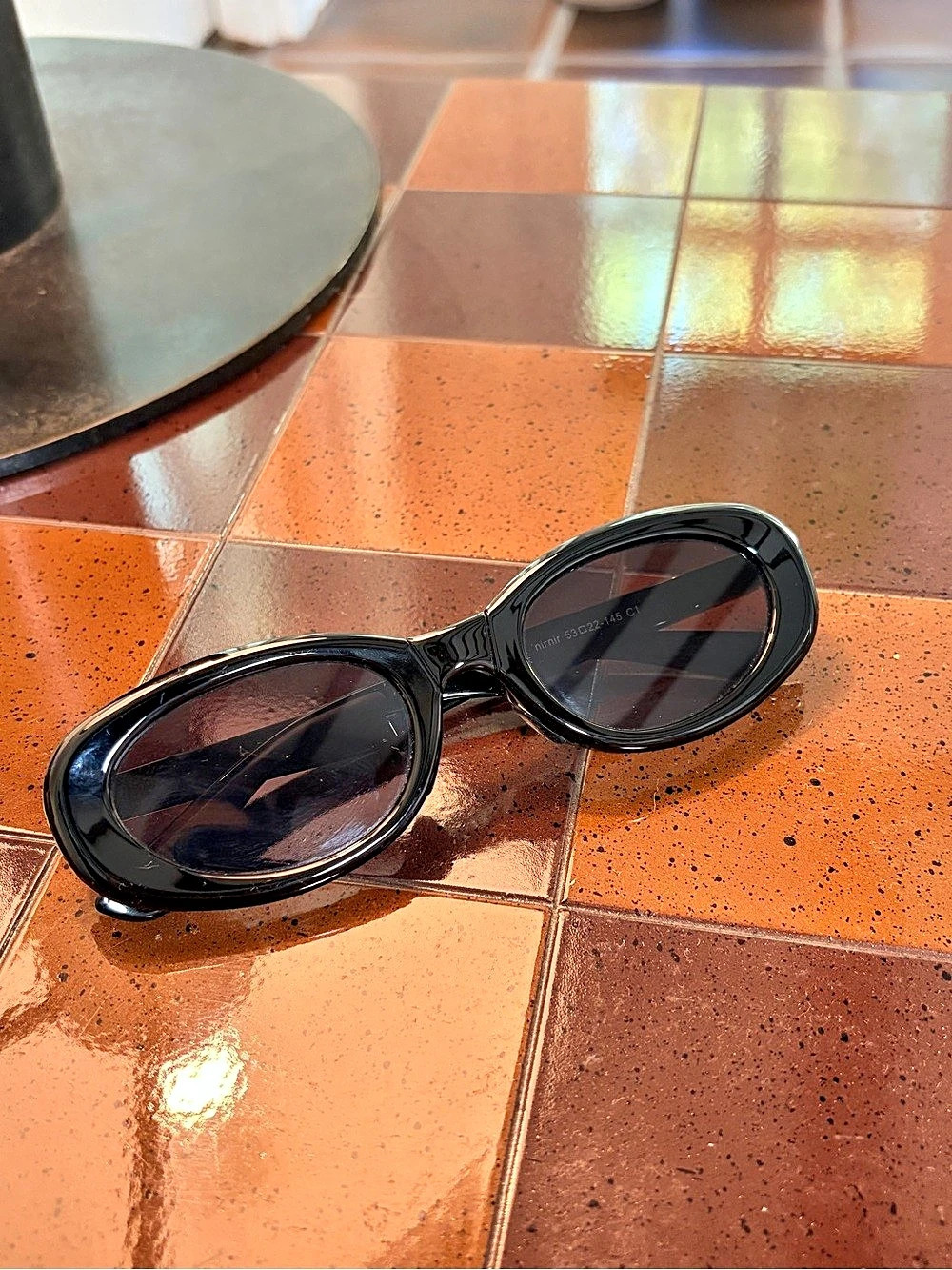 RECLOW NIRNIR Black Oval Folding Sunglasses